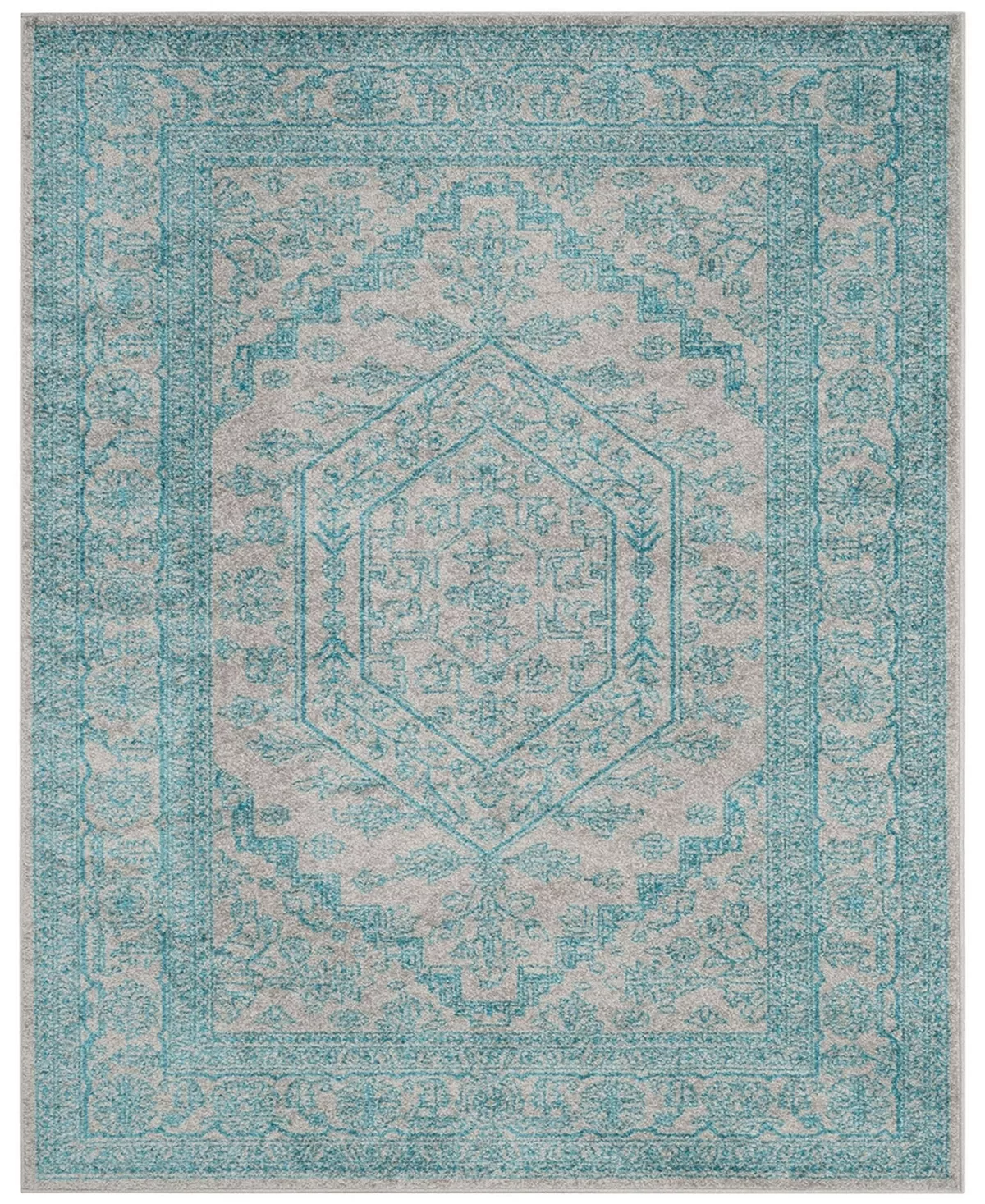Safavieh Adirondack Light Gray And Teal 8' X 10' Area Rug 4 Safavieh Adirondack Light Gray And Teal 8' X 10' Area Rug - Image 2
