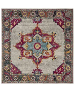 Safavieh Merlot Cream And Multi 6'7 X 6'7 Square Area Rug