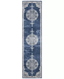 Safavieh Brentwood Navy And Light Grey 2' X 8' Runner Area Rug 6 Safavieh Brentwood Navy And Light Grey 2' X 8' Runner Area Rug -Chic Home Store 11999423 fpx