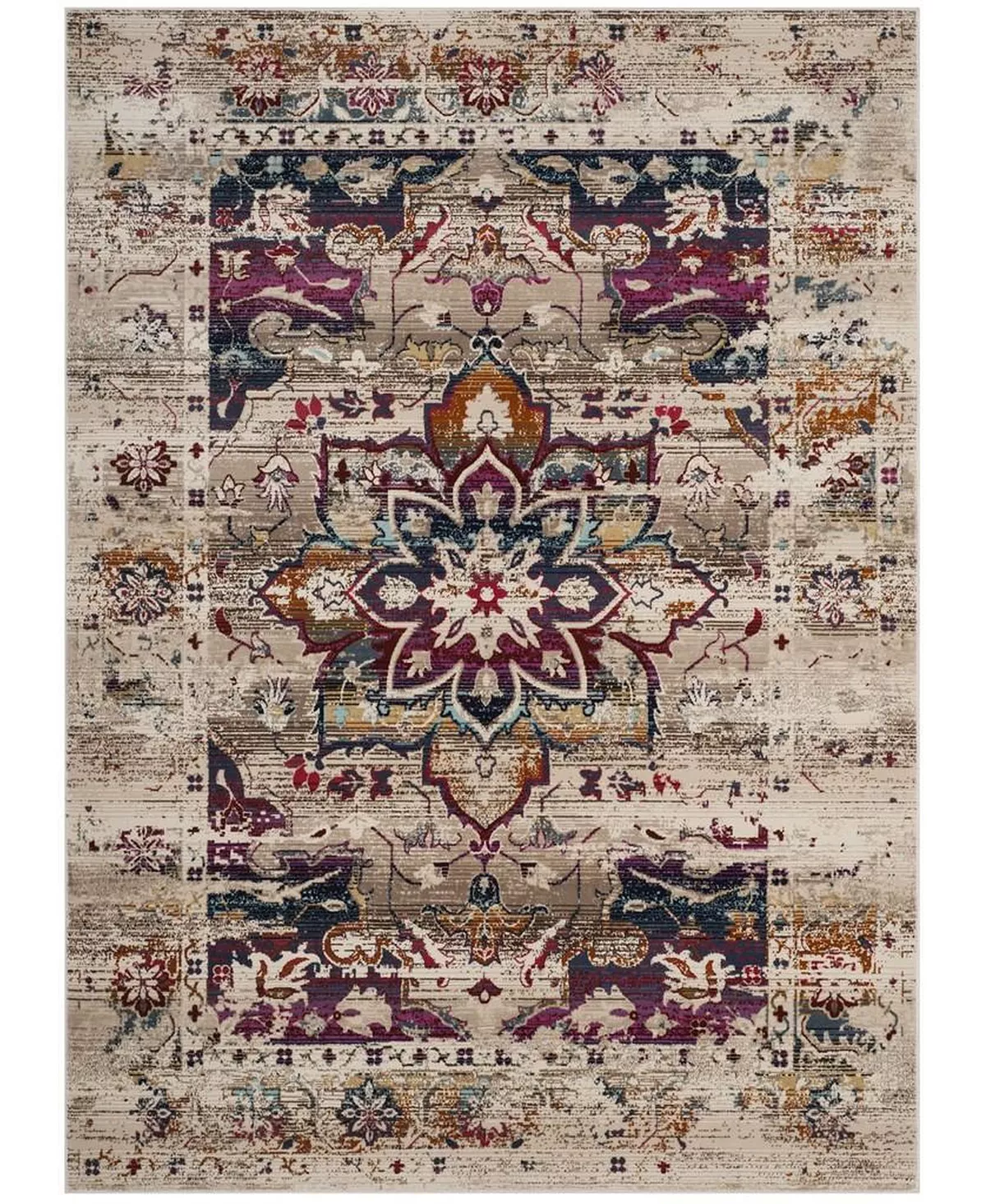 Safavieh Baldwin Cream And Fuchsia 10' X 14' Area Rug 4 Safavieh Baldwin Cream And Fuchsia 10' X 14' Area Rug - Image 2