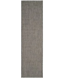 Safavieh Courtyard Black And Light Grey 2'3 X 14' Sisal Weave Runner Area Rug