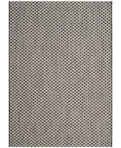Safavieh Courtyard Black And Light Gray 5'3 X 5'3 Sisal Weave Square Area Rug