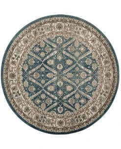 Safavieh Ofia Blue And Beige 6'7 X 6'7 Round Area Rug