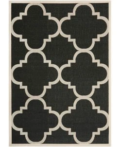 Safavieh Courtyard Black And Beige 5'3 X 7'7 Sisal Weave Area Rug