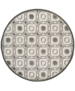 Safavieh Amherst Ivory And Gray 7' X 7' Round Area Rug