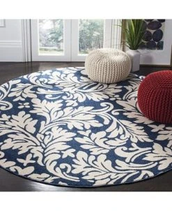 Safavieh Amherst Navy And Ivory 7' X 7' Round Area Rug -Chic Home Store 12022272 fpx
