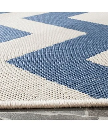 Safavieh Courtyard Blue And Beige 8' X 11' Sisal Weave Area Rug 4 Safavieh Courtyard Blue And Beige 8' X 11' Sisal Weave Area Rug - Image 2