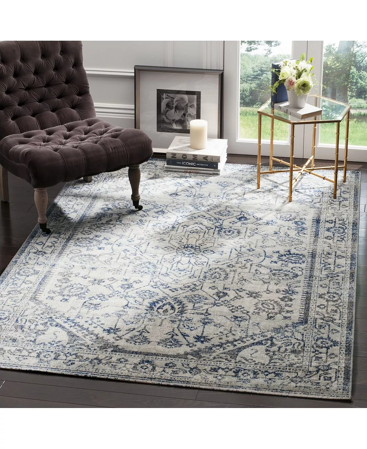 Safavieh Artisan Silver And Blue 5'1 X 7'6 Area Rug 7 Safavieh Artisan Silver And Blue 5'1 X 7'6 Area Rug - Image 5