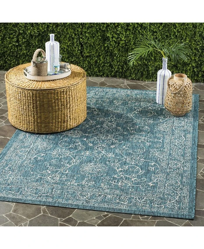 Safavieh Courtyard Turquoise 5'3 X 7'7 Sisal Weave Area Rug 6 Safavieh Courtyard Turquoise 5'3 X 7'7 Sisal Weave Area Rug - Image 4