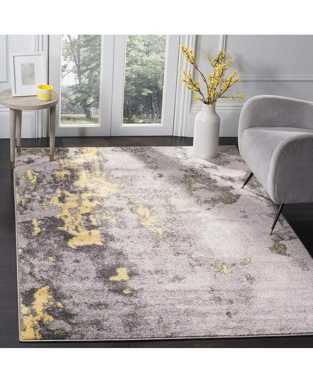 Safavieh Adirondack Gray And Yellow 5'1 X 7'6 Area Rug 6 Safavieh Adirondack Gray And Yellow 5'1 X 7'6 Area Rug - Image 4