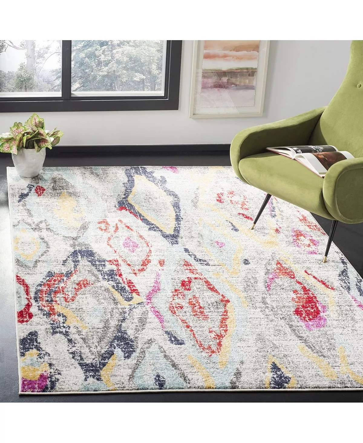 Safavieh Adirondack Light Gray And Red 5'1 X 7'6 Area Rug 6 Safavieh Adirondack Light Gray And Red 5'1 X 7'6 Area Rug - Image 4