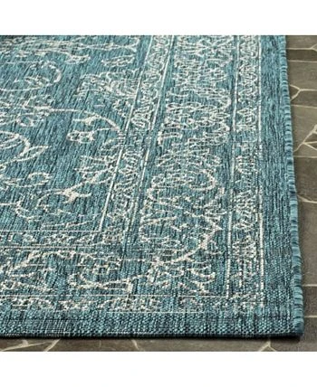 Safavieh Courtyard Turquoise 5'3 X 7'7 Sisal Weave Area Rug 5 Safavieh Courtyard Turquoise 5'3 X 7'7 Sisal Weave Area Rug - Image 3