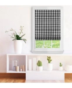 Achim Cordless Buffalo Check Roman Window Shade 27X64 -Chic Home Store 12058135 fpx