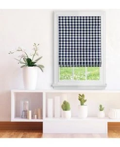 Achim Cordless Buffalo Check Roman Window Shade 27X64 -Chic Home Store 12058141 fpx