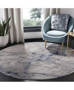 Safavieh Meadow Navy And Ivory 6'7 X 6'7 Round Area Rug -Chic Home Store 12219205 fpx