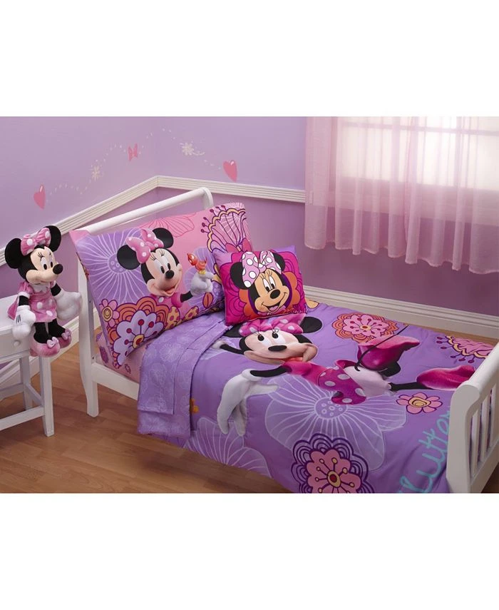 Disney Minnie Mouse Fluttery Friends 4 Piece Toddler Bed Set 3 Disney Minnie Mouse Fluttery Friends 4 Piece Toddler Bed Set