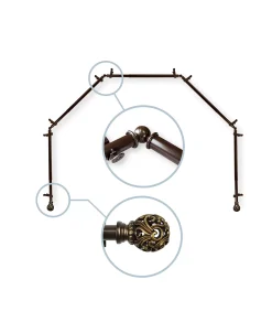 Rod Desyne Adora 13/16 5-Sided Bay Window Curtain Rod 28-48 -Chic Home Store 12651195 fpx