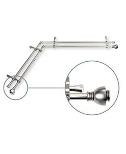 Rod Desyne Alma 13/16 Corner Window Double Curtain Rod 120-170 -Chic Home Store 12653290 fpx