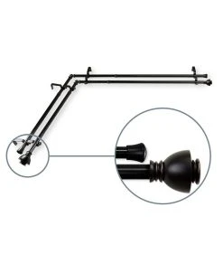 Rod Desyne Alma 13/16 Corner Window Double Curtain Rod 120-170