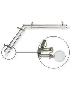 Rod Desyne Faceted 13/16 Corner Window Double Curtain Rod 120-170