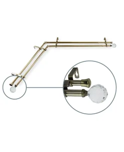 Rod Desyne Faceted 13/16 Corner Window Double Curtain Rod 120-170 -Chic Home Store 12653383 fpx