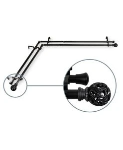 Rod Desyne Adora 13/16 Corner Window Double Curtain Rod 28-48
