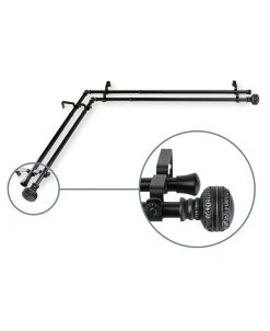 Rod Desyne Ornament 13/16 Corner Window Double Curtain Rod 66-120