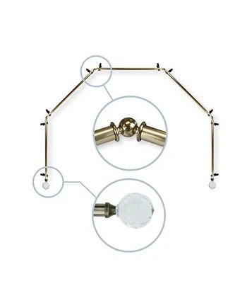 Rod Desyne Faceted 13/16 5-Sided Bay Window Curtain Rod 28-48 4 Rod Desyne Faceted 13/16 5-Sided Bay Window Curtain Rod 28-48 - Image 2