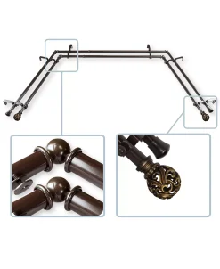 Rod Desyne Adora 13/16 Bay Window Double Curtain Rod 78-144 -Chic Home Store 12653977 fpx