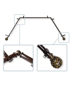 Rod Desyne Adora 13/16 Bay Window Curtain Rod 78-144 -Chic Home Store 12653989 fpx