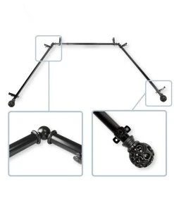 Rod Desyne Adora 13/16 Bay Window Curtain Rod 78-144