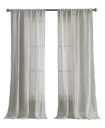 French Connection Arter Crushed Semi-Sheer Rod Pocket Window Panel Pair, 63 X 50 5 French Connection Arter Crushed Semi-Sheer Rod Pocket Window Panel Pair, 63 X 50 - Image 3