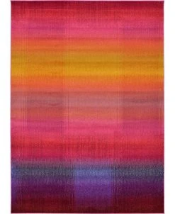 Bayshore Home Newwolf New1 Pink 7' X 10' Area Rug