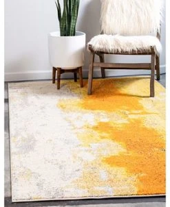 Bayshore Home Newwolf New4 Yellow 7' X 10' Area Rug -Chic Home Store 13372310 fpx