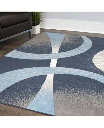 Global Rug Designs Loma LOM02 Dark Blue 7'8 X 10'7 Area Rug 4 Global Rug Designs Loma LOM02 Dark Blue 7'8 X 10'7 Area Rug - Image 2
