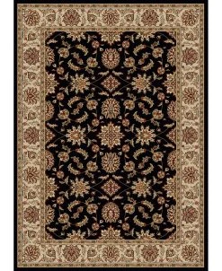 KM Home CLOSEOUT! 1592/1011/BLACK Pesaro Black 5'5 X 7'7 Area Rug