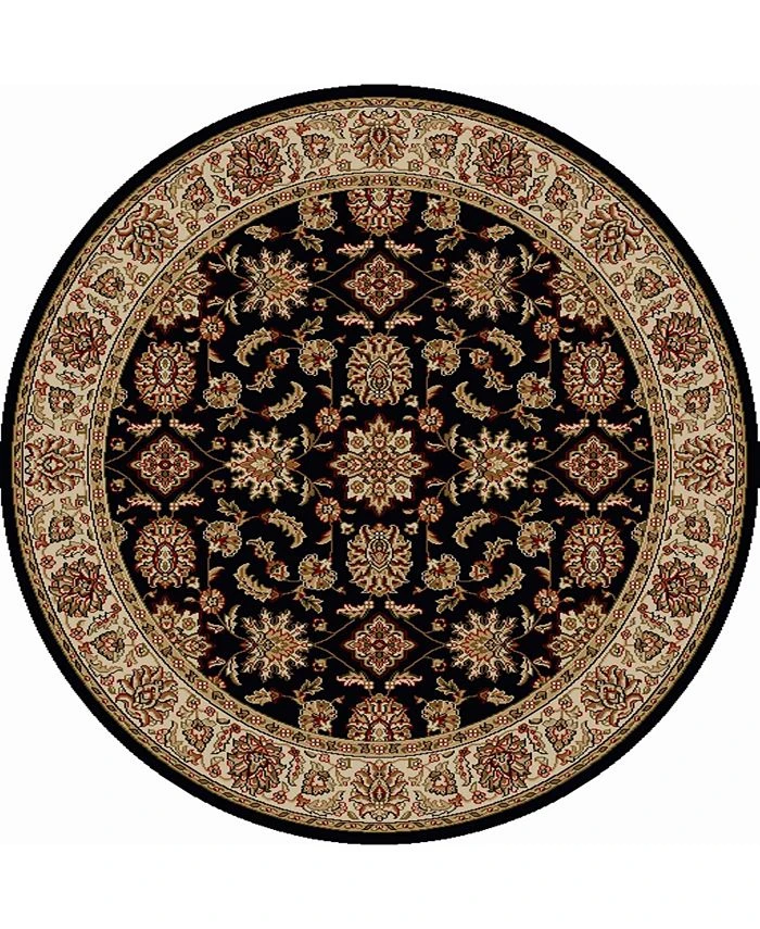 KM Home CLOSEOUT! 1592/1015/BLACK Pesaro Black 5'3 X 5'3 Round Area Rug 3 KM Home CLOSEOUT! 1592/1015/BLACK Pesaro Black 5'3 X 5'3 Round Area Rug