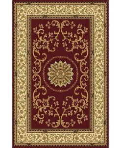 KM Home CLOSEOUT! 1419/1331/BURGUNDY Navelli Red 5'5 X 8'3 Area Rug