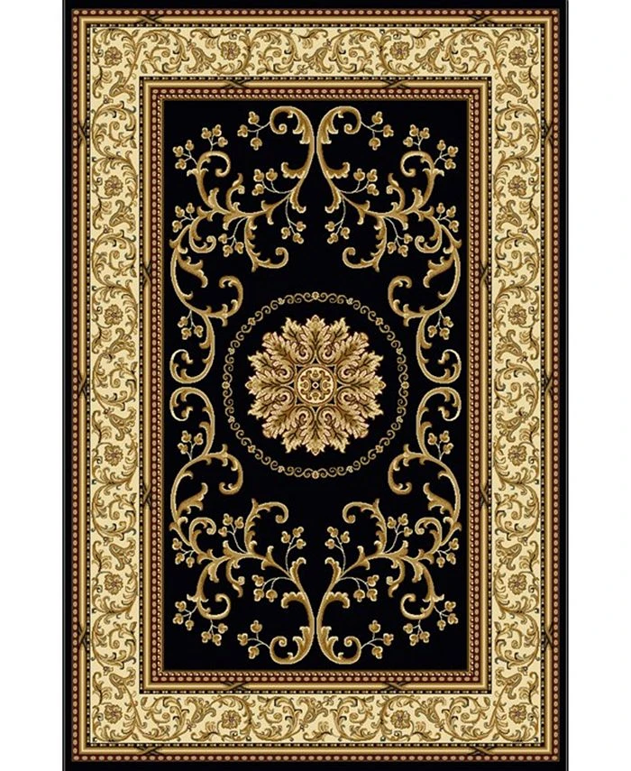 KM Home CLOSEOUT! 1419/1320/BLACK Navelli Black 3'3 X 5'4 Area Rug 3 KM Home CLOSEOUT! 1419/1320/BLACK Navelli Black 3'3 X 5'4 Area Rug