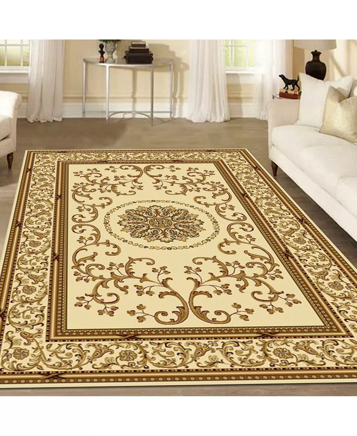 KM Home CLOSEOUT! 1419/1311/IVORY Navelli Ivory 5'5 X 8'3 Area Rug 4 KM Home CLOSEOUT! 1419/1311/IVORY Navelli Ivory 5'5 X 8'3 Area Rug - Image 2
