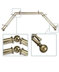 Rod Desyne Jordana 0.8125 Bay Window Double Curtain Rod 20 - 36- 38 - 72 -Chic Home Store 15926594 fpx