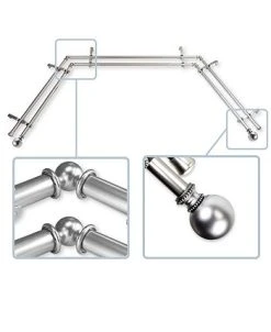 Rod Desyne Jordana 0.8125 Bay Window Double Curtain Rod 20 - 36- 38 - 72 -Chic Home Store 15926631 fpx