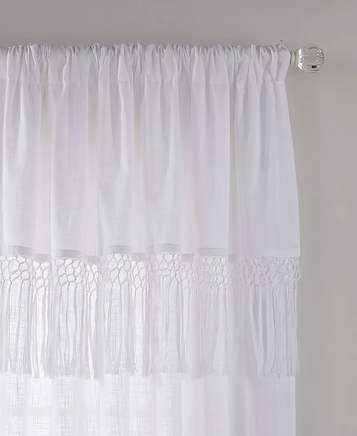 Elrene Calypso 52 X 84 Macramé Tassel Semi-Sheer Curtain Panel 5 Elrene Calypso 52 X 84 Macramé Tassel Semi-Sheer Curtain Panel - Image 3
