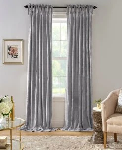 Elrene Korena 52 X 84 Tie-Top Crushed Velvet Curtain Panel
