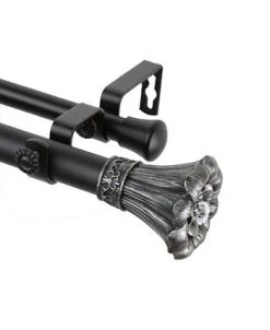 Rod Desyne Blossom Double Curtain Rod 1 OD 66-120 Inch 11 Rod Desyne Blossom Double Curtain Rod 1 OD 66-120 Inch -Chic Home Store 16550019 fpx