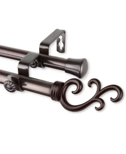 Rod Desyne Swan Double Curtain Rod 0.8125 Diameter 66 - 120 -Chic Home Store 16550679 fpx
