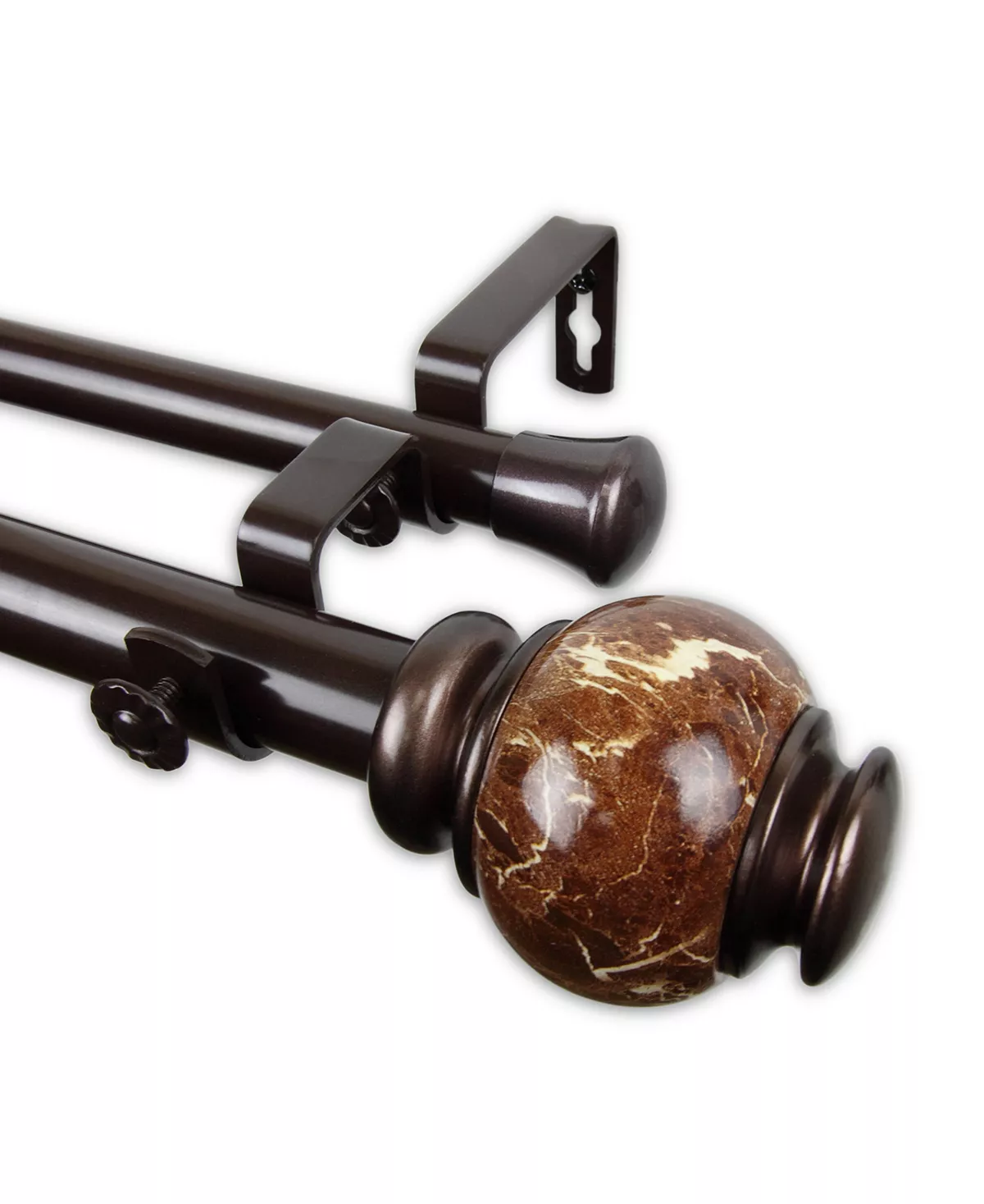 Rod Desyne Marble Double Curtain Rod 1 OD 66-120 Inch 11 Rod Desyne Marble Double Curtain Rod 1 OD 66-120 Inch - Image 9