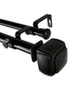 Rod Desyne Bennett Double Curtain Rod 1 OD 66-120 Inch -Chic Home Store 16551293 fpx