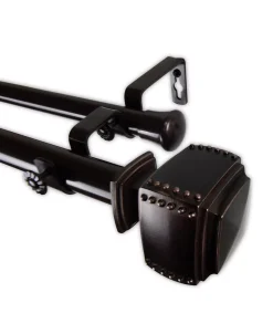 Rod Desyne Bennett Double Curtain Rod 1 OD 66-120 Inch -Chic Home Store 16551303 fpx