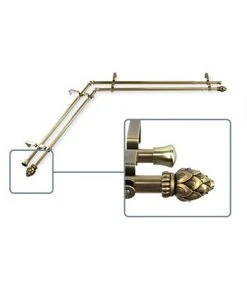 Rod Desyne Bud Corner Window Double Curtain Rod 0.8125 Diameter 48 - 84 -Chic Home Store 16551502 fpx